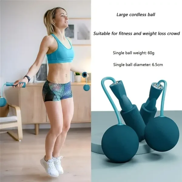Cordless Jump Rope With Heavy Balls Sports Fitness Training Bodybuilding Exercise Rapid Speed Skipping Rope Home Gym Equipment - Image 6
