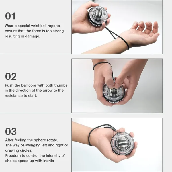 Fitness Equipment Sport Gym Powerball Gyro Ball Workout Equipments Exercise Power Portable Body Building Sports Entertainment - Image 6